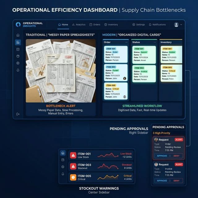 Operational Bottlenecks vs Digital Workflow Cards